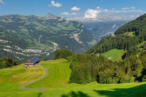 View from Fronalpstock to Stoos and Furggelenstock, Glarus Alps, Schwyz, Switzerland, Morschach,