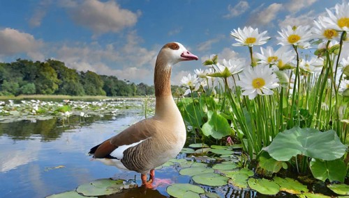 Ai generated, animal, animals, bird, birds, biotope, habitat, a, individual, swims, waters, reeds,