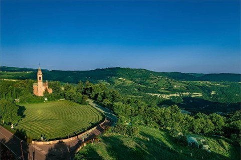 Eighteenth century church S. Marziale and the bell tower. Breonio fraction of the municipality of