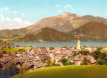 St. Gilgen in Salzburger Salzkammergut in Austria, Austria, around 1890, Historic, digitally