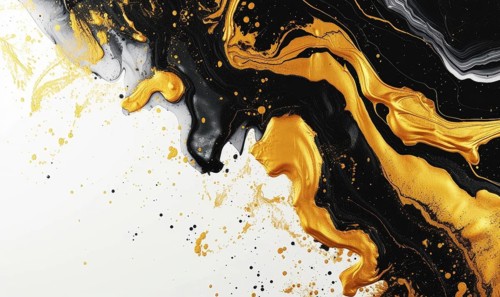 Marble abstract acrylic background. Marbling artwork texture. Agate ripple pattern. Gold powder AI