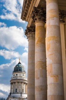 Gendarmenmarkt, German Cathedral, concert hall, centre, columns, building, church, dome, city