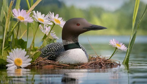 Ai generated, animal, animals, bird, birds, biotope, habitat, a, individual, swims, waters, breeds,