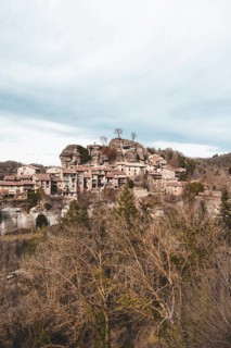 Panoramic of Rupit, one of the best known medieval towns in Catalonia in Spain