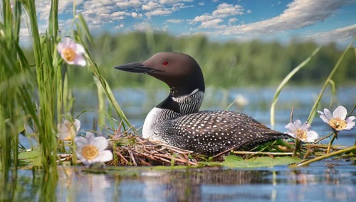 Ai generated, animal, animals, bird, birds, biotope, habitat, a, individual, swims, waters, breeds,