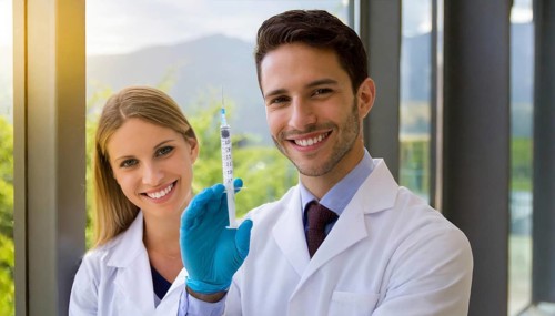Ai generated, RF, woman, woman, man, men, doctor, female doctor, two, 30-35, years, attractive,