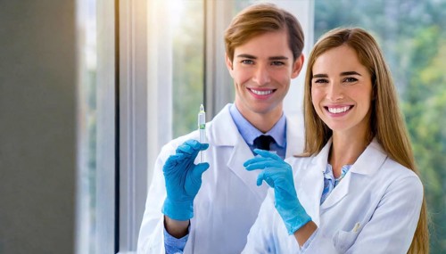 Ai generated, RF, woman, woman, man, men, doctor, female doctor, two, 30-35, years, attractive,