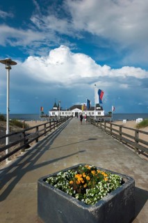 Pier at the lido of Ahlbeck, travel, summer holiday, tourism, Baltic Sea, Baltic Sea coast, lido,