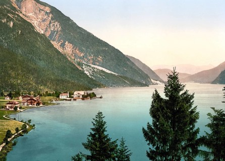 Lake Achensee, Pertisau, Tyrol, formerly Austro-Hungary, today Austria, c. 1890, Historic,