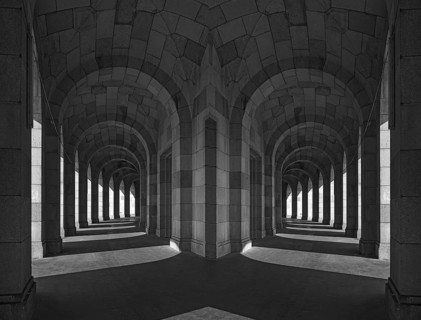 Arcade tour of the Congress Hall, unfinished monumental building of the National Socialists on the