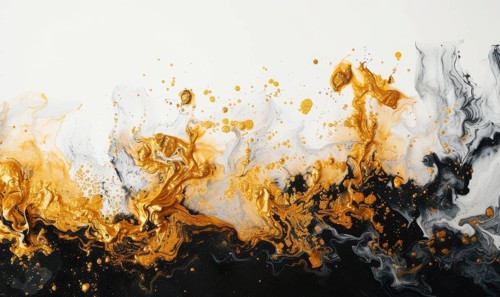 Marble abstract acrylic background. Marbling artwork texture. Agate ripple pattern. Gold powder AI