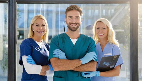 KI generated, RF, woman, woman, man, doctor, medical, medical team, team, 30+, years, attractive,