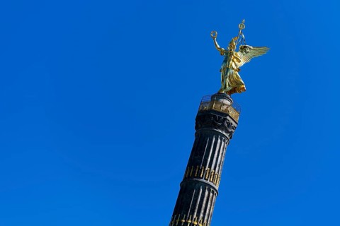 The Victory Column on the Strasse des 17. Juni, monument, sculpture, golden, gold, angel, sight,