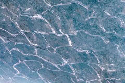 Ice structure of a glacier cave, winter, Morteratsch glacier, Pontresina, Engadin, Grisons,
