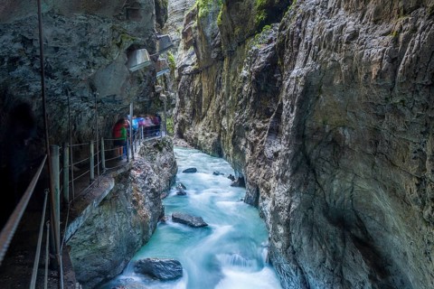 Partnachklamm Gorge, Garmisch-Partenkirchen, Upper Bavaria, Bavaria, Germany, Europe