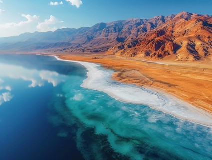 Salt lake for lithium extraction in South America, AI generated