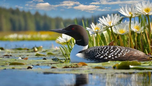 Ai generated, animal, animals, bird, birds, biotope, habitat, a, individual, swims, waters, breeds,