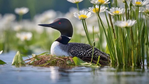 Ai generated, animal, animals, bird, birds, biotope, habitat, a, individual, swims, waters, breeds,