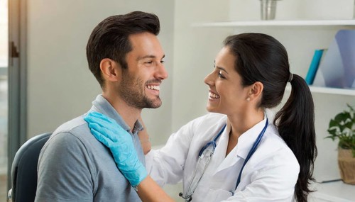 AI generated, RF, woman, woman, man, men, doctor, female doctor, two, 30-35, years, attractive,