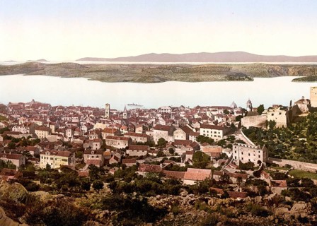 Sebenico, Sibenik, from the fort, Dalmatia, former Austro-Hungary, today Croatia, c. 1890,