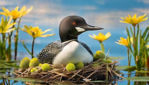 Ai generated, animal, animals, bird, birds, biotope, habitat, a, individual, swims, waters, breeds,