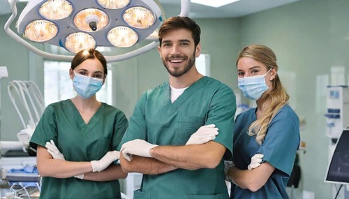 AI generated, RF, woman, woman, man, doctor, doctor team, team, 30, years, attractive, attractive,