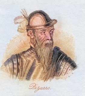 Francisco Pizarro Gonzalez 1471-1541, Spanish conquistador, conqueror of Peru. From the book Crabbs