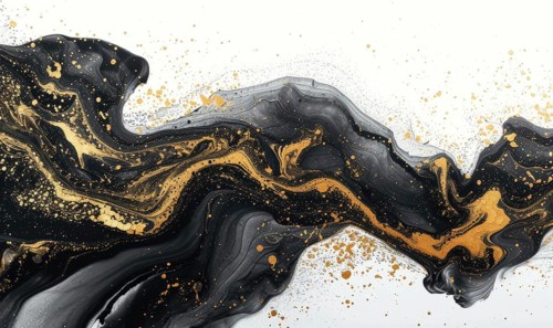Marble abstract acrylic background. Marbling artwork texture. Agate ripple pattern. Gold powder AI