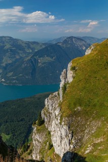 View from Niederbauen Kulm (1923m), Lake Lucerne, Canton Uri, Switzerland, Lake Lucerne, Uri,