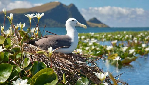 Ai generated, animal, animals, bird, birds, biotope, habitat, a, individual, swims, waters, reeds,