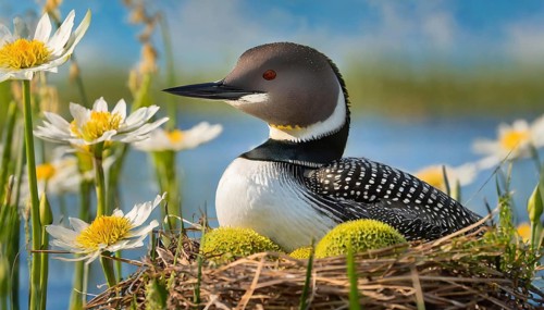 Ai generated, animal, animals, bird, birds, biotope, habitat, a, individual, swims, waters, breeds,