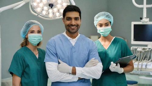 AI generated, RF, woman, woman, man, doctor, doctor team, team, 30, years, attractive, attractive,