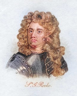 Sir George Rooke 1650, 1709, English naval commander and admiral. From the book Crabb's Historical