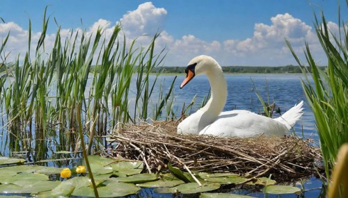 Ai generated, animal, animals, bird, birds, biotope, habitat, a, individual, water, reed, water