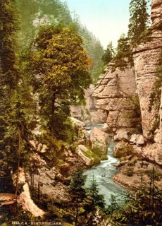 Edmund's Gorge, Kamnitz Gorge, Elbe Sandstone Mountains between Srbska Kamenice, Windisch-Kamnitz,