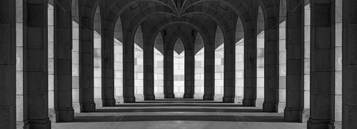 Arcade tour of the Congress Hall, unfinished monumental building of the National Socialists on the