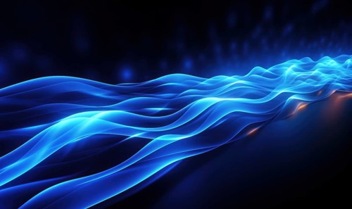 Abstract background with glowing lines and waves AI generated