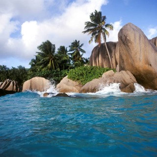 Granite rocks on Anse Source a Jean beach, La Digue, Seychelles, Africa