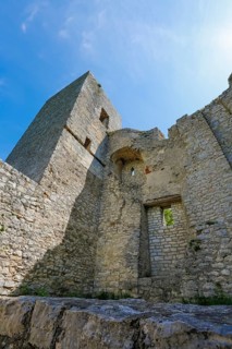 Ruin Reussenstein, ruin of a rock castle above Neidlingen, rock above the Neidlingen valley,
