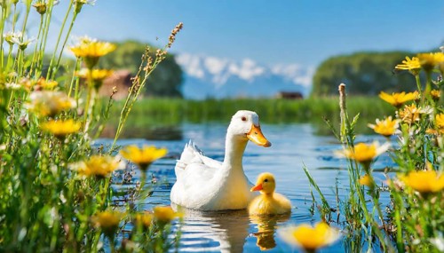 KI generated, animal, animals, bird, birds, biotope, habitat, one, single animal, foraging,