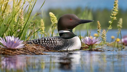 Ai generated, animal, animals, bird, birds, biotope, habitat, a, individual, swims, waters, breeds,