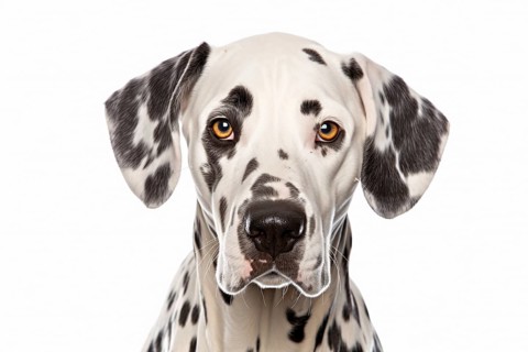 Portrait of Dalmatian dog on white background. KI generiert, generiert AI generated