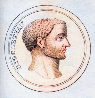 Diocletian Gaius Aurelius Valerius Diocletianus born Diocles 244 -311 A.D. Roman Emperor from the