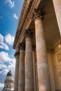 Gendarmenmarkt, German Cathedral, concert hall, centre, columns, building, church, dome, city