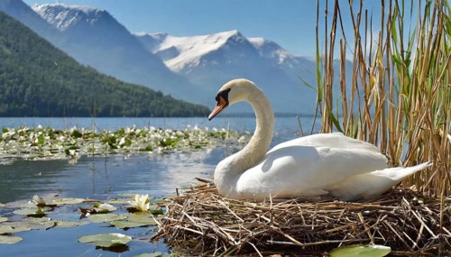 Ai generated, animal, animals, bird, birds, biotope, habitat, a, individual, water, reed, water