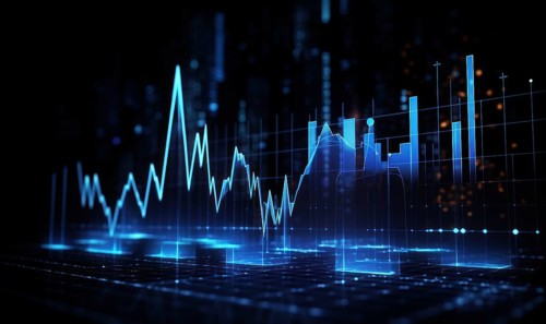 Stock market graph on digital screen. Business and financial concept AI generated