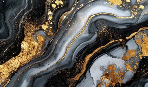Marble abstract acrylic background. Marbling artwork texture. Agate ripple pattern. Gold powder AI