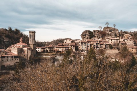 Panoramic of Rupit, one of the best known medieval towns in Catalonia in Spain