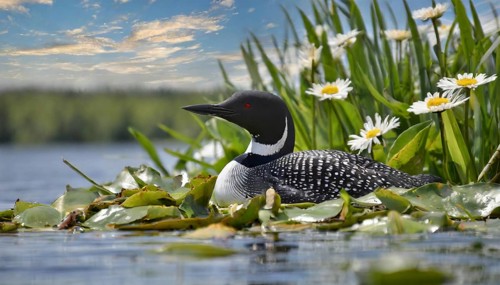Ai generated, animal, animals, bird, birds, biotope, habitat, a, individual, swims, waters, breeds,