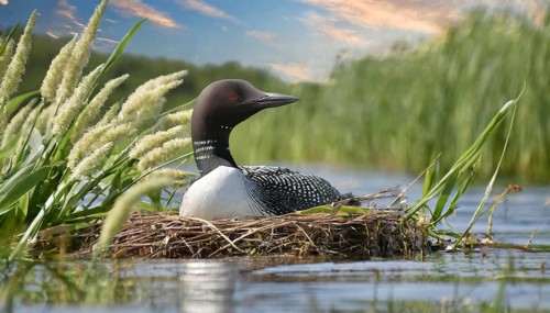 Ai generated, animal, animals, bird, birds, biotope, habitat, a, individual, swims, waters, breeds,